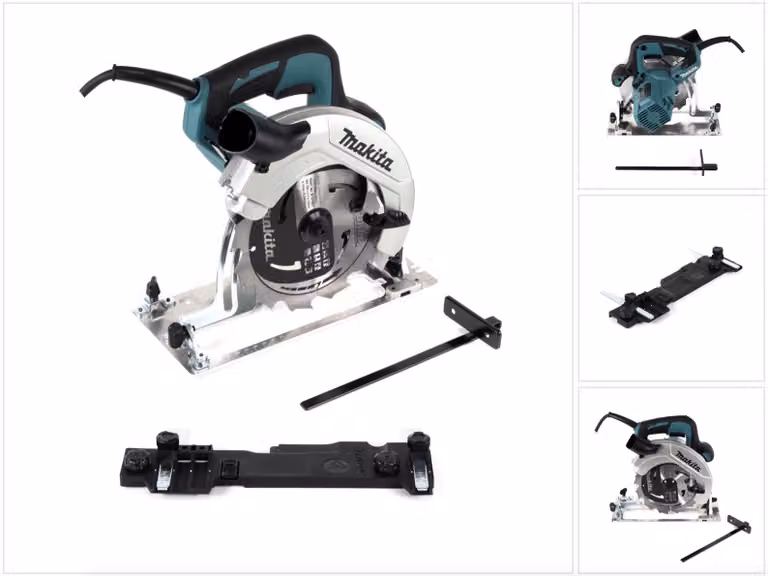 Makita HS 7611 Sega circolare 1600W 190mm + 1x Lama per sega in metallo duro + Adattatore per barra di guida C