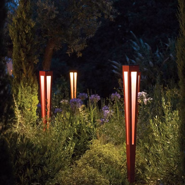 Les Jardins Fiaccola LED solare Tinka a sensore, 120 cm grigio Tinka, dimmerabile, Alluminio / Grigio / Zincato, Alluminio, Lampade solari