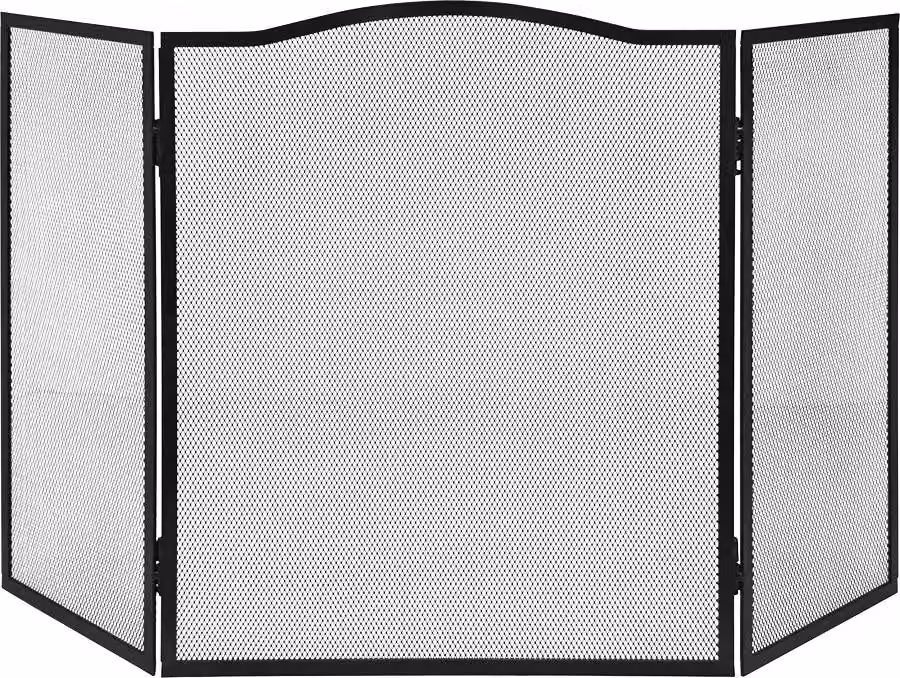 Griglia parascintille pieghevole, nera, 101 x 0,5 x 61 cm