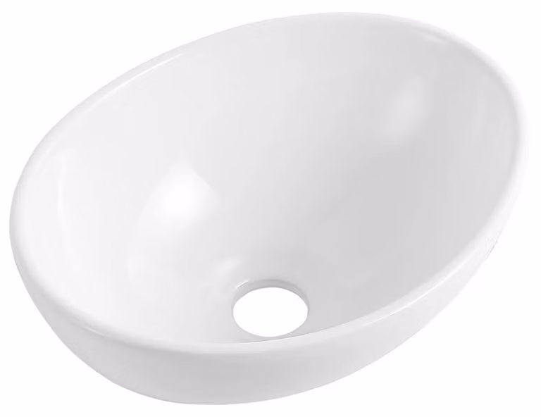 CERANO - Lavabo in Vetroceramica - da appoggio - Doria - bianco lucido - 34,5x26 cm