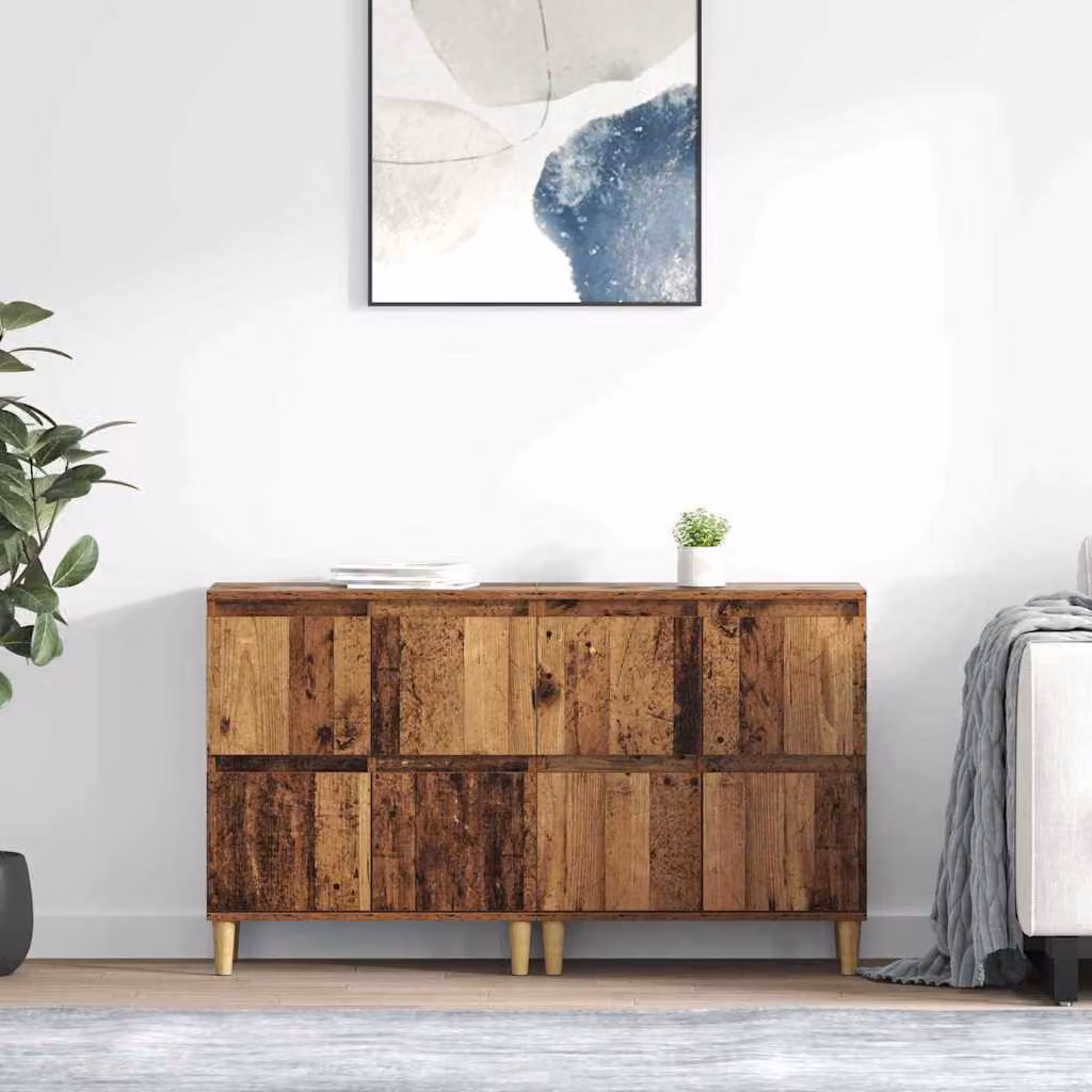 Set di 2 sideboard vidaXL in legno effetto antico marrone per cucina e sala da pranzo L/P/H: 60 x 35 x 70 cm