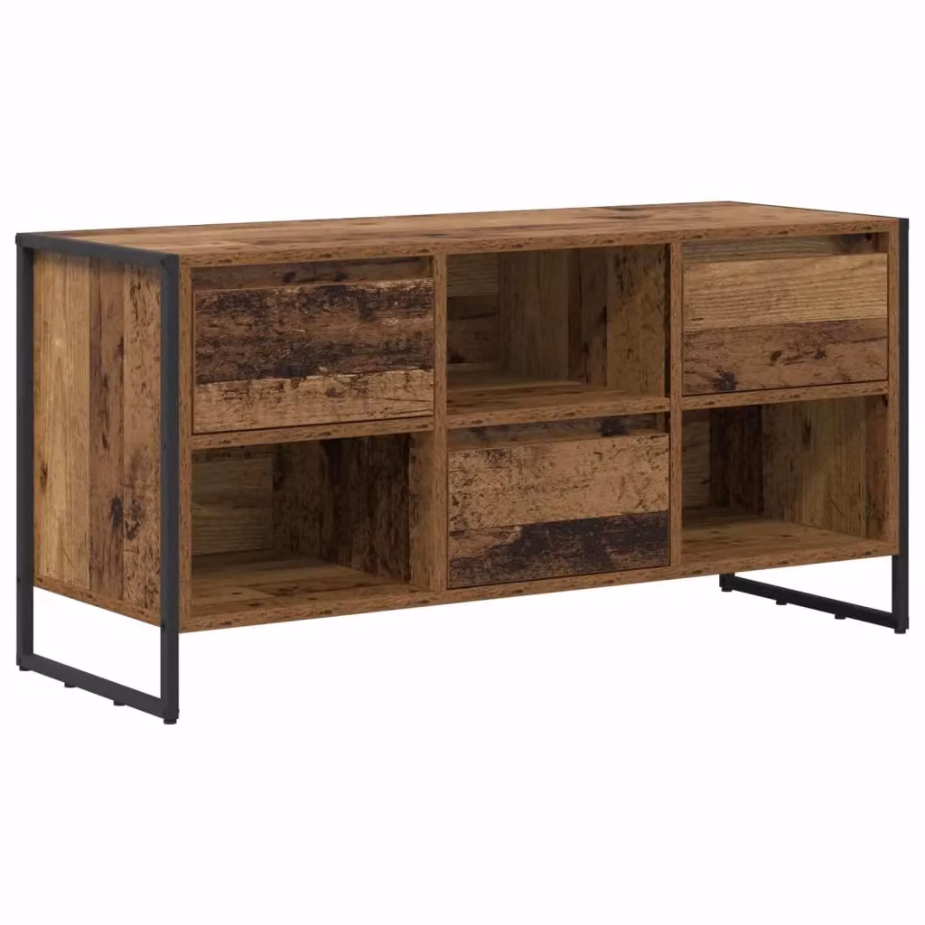 Mobile TV e Credenza in Legno in Stile Industrial Marrone vidaXL L: 100 cm, P: 36 cm, H: 49,5 cm – 2