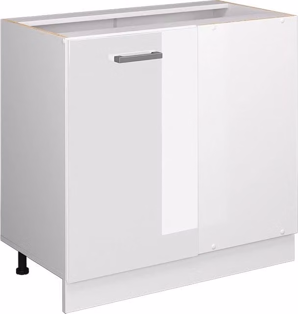 Armadio ad angolo universale R-Line Vicco Bianco lucido con ante, L: 86 cm, P: 46 cm, H: 81,6 cm