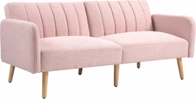 Divano Letto 2 Posti Imbottito ¨C Zephmum ¨C 173x75x73 cm Rosa