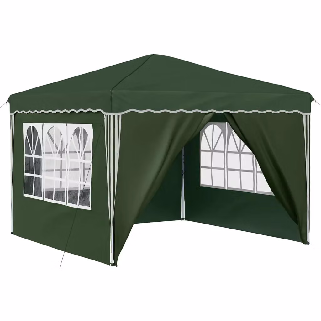 Gazebo pop-up per feste Design In, colore verde, L/P/H: 288 x 288 x 245 cm – 2