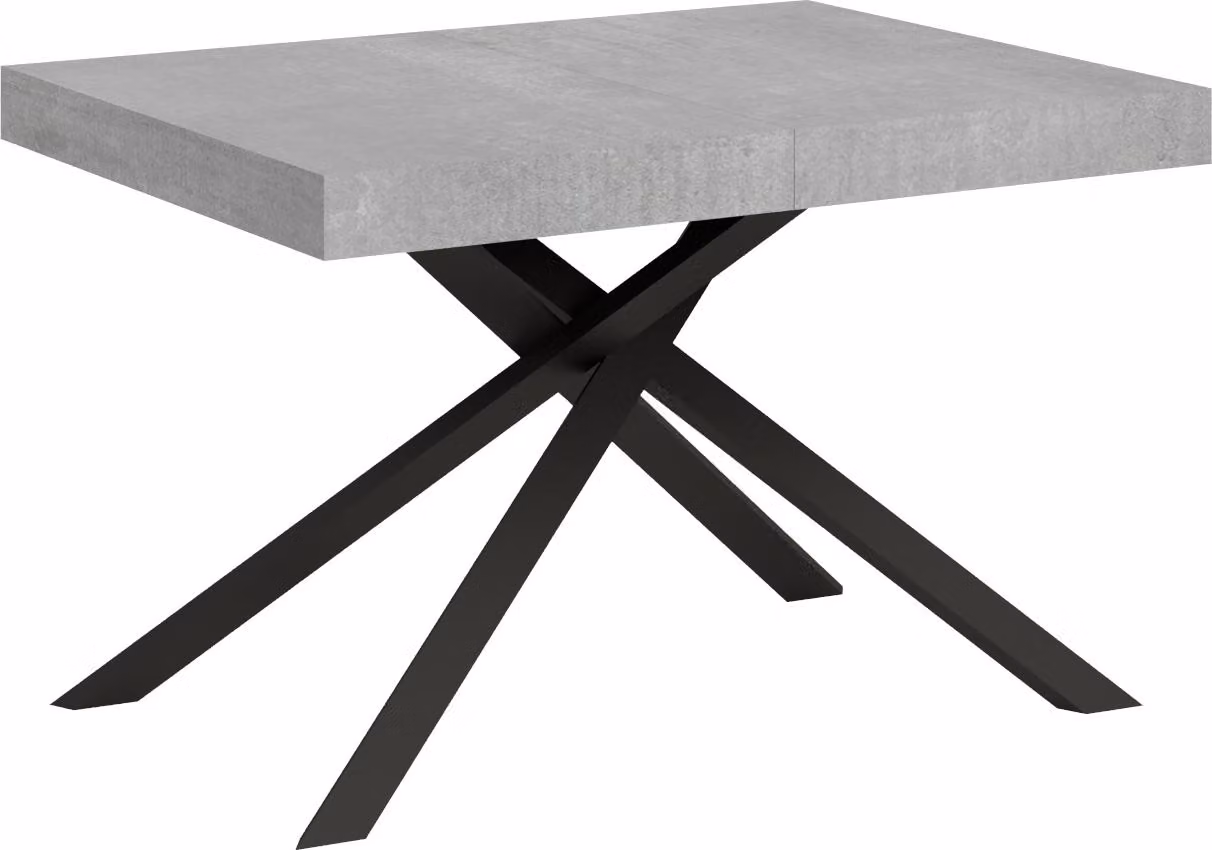 ITYHOME - Tavolo allungabile 130/234x90 cm Karida cemento gambe antracite