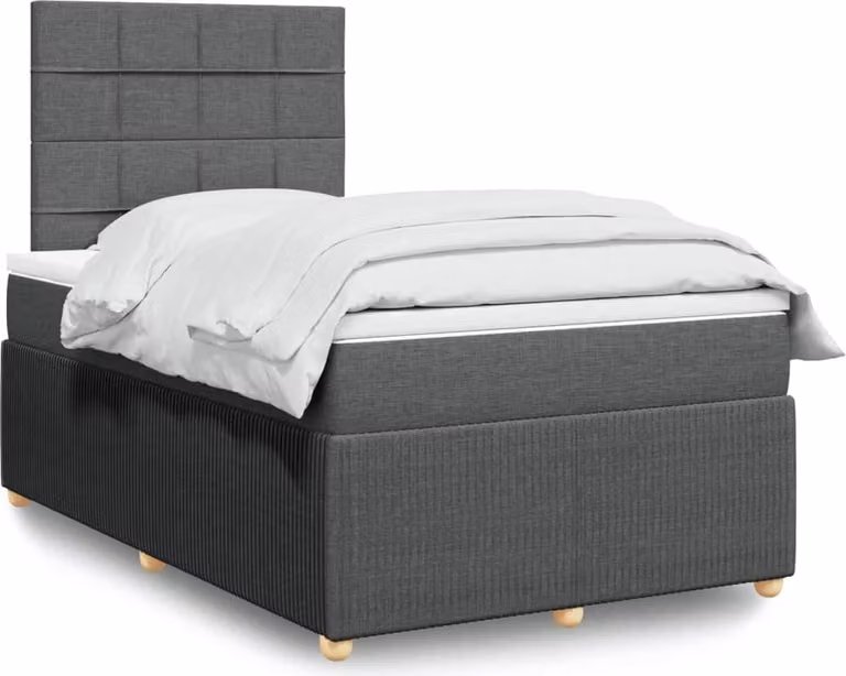 Maison Exclusive - Letto boxspring con materasso grigio scuro 120x200 cm tessuto