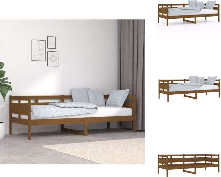 vidaXL Letto da giorno in pino massiccio marrone miele 80x200 cm - Letti e strutture letto