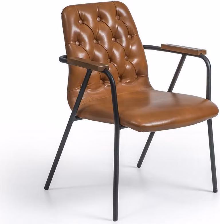 Designer Stuhl mit Armlehnen Braun Esszimmerstuhl Luxus Möbel Design