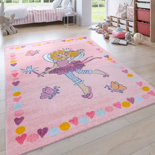 Tappeto per bambini Prinzessin lillifee rosa L: 120 cm, P: 170 cm