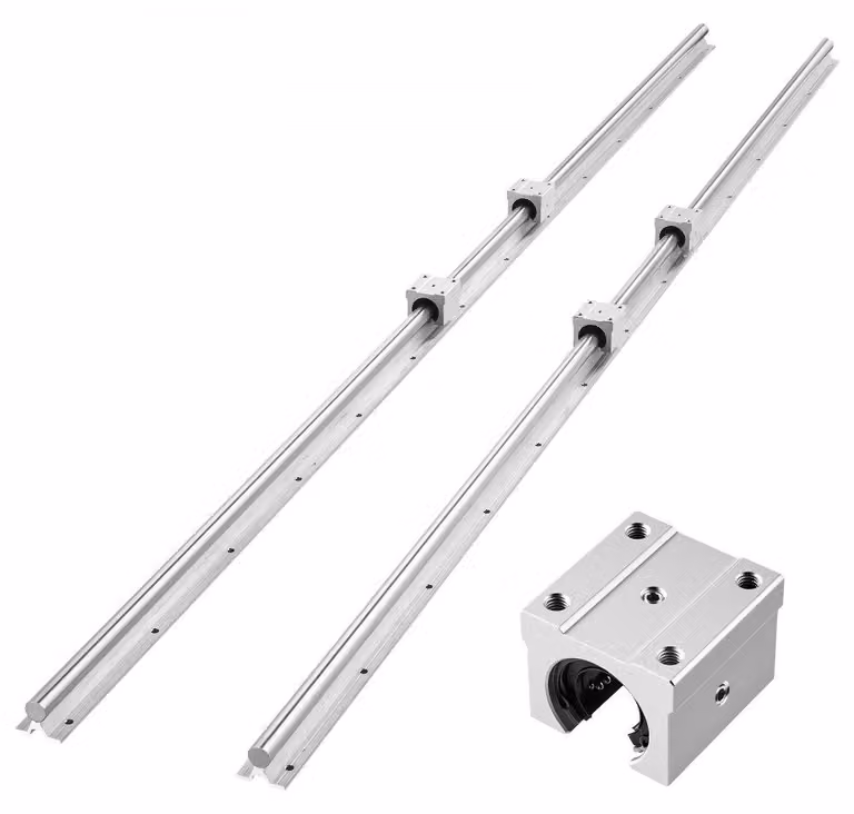 Kit guida lineare da 2000 mm - Blocchi scorrevoli SBR20 (4 pezzi) - Acciaio al carbonio e alluminio