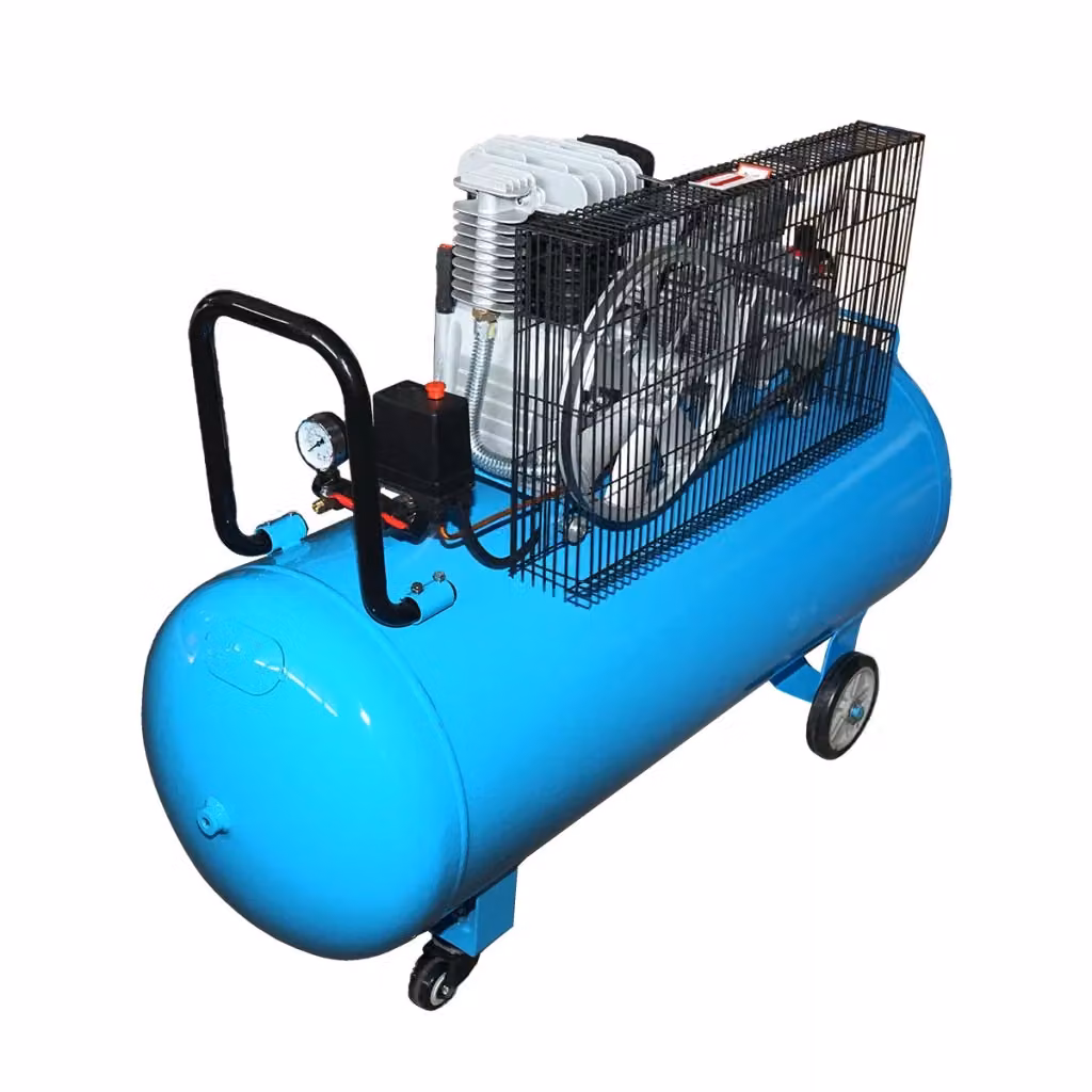 Compressore d'aria Breckner Germany Blu 380V con serbatoio da 200L, potenza 3kW/4HP, pressione massima 8 Bar e portata 250L/min – 2