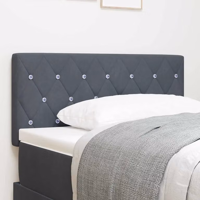 Testiera per letto vidaXL con illuminazione LED integrata in velluto grigio, Larghezza: 100 cm