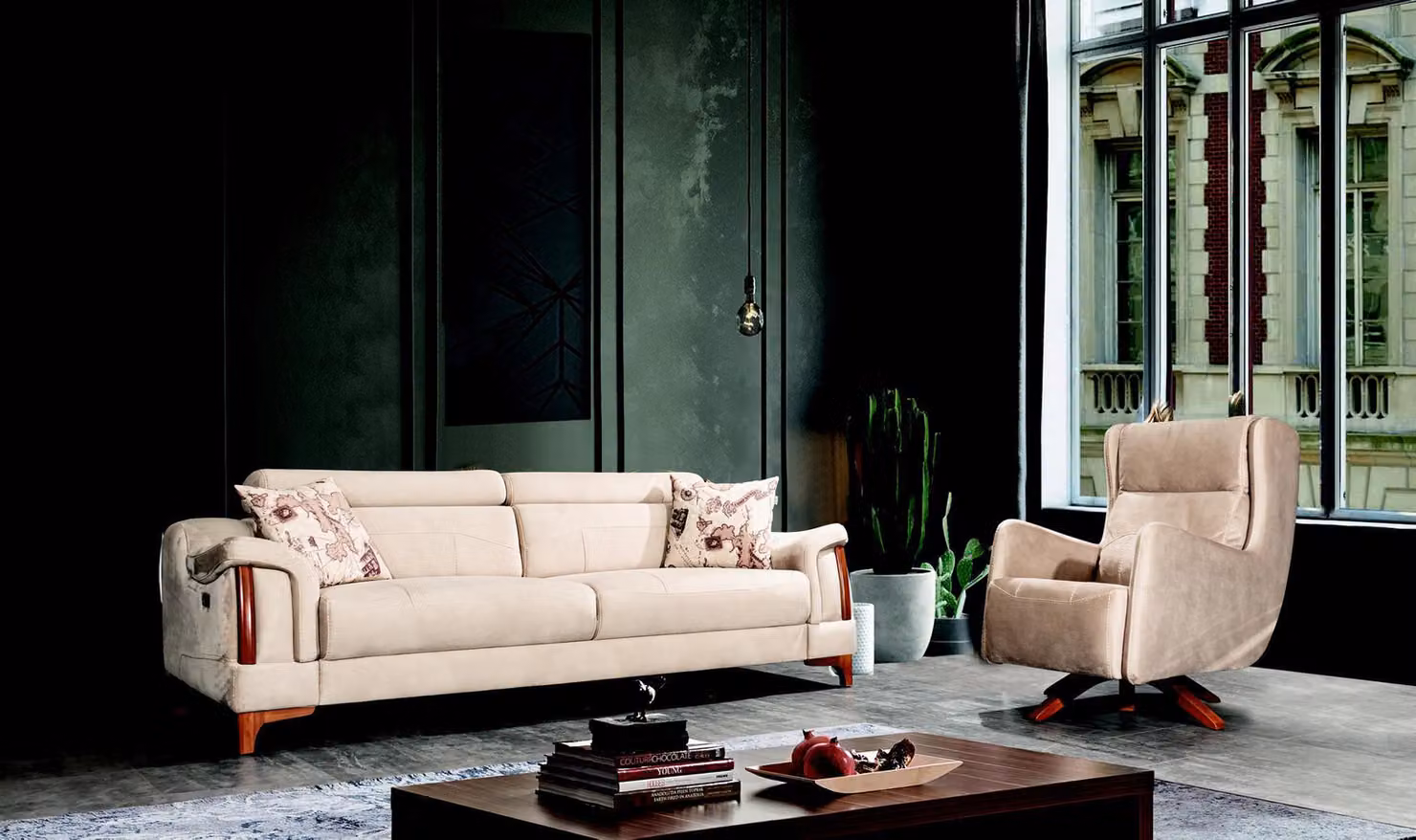 Sofagarnitur Wohnzimmer Set Einsitzer Modern Dreisitzer Sofa Couch