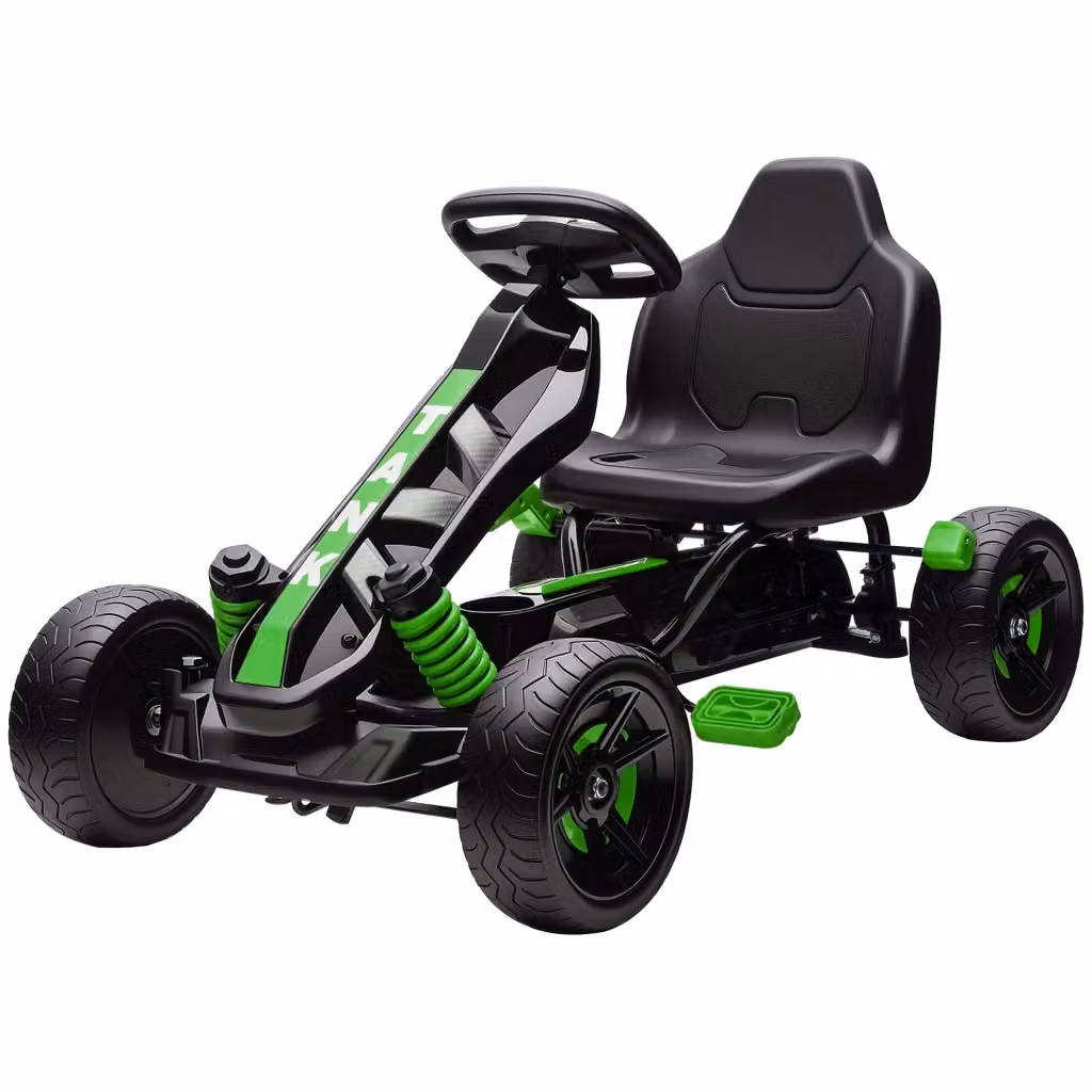 Go-kart a pedali Xylo per bambini dai 3 ai 6 anni con freno e ruote EVA antiscivolo, verde – 2
