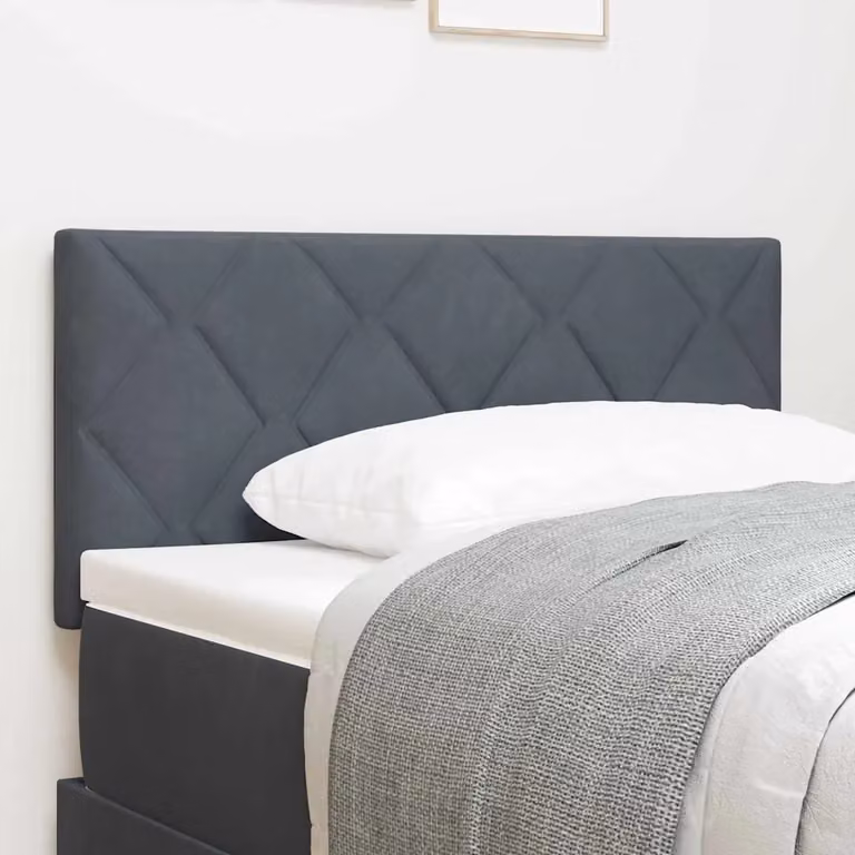 Testiera per letto vidaXL in velluto grigio scuro, larghezza: 90 cm
