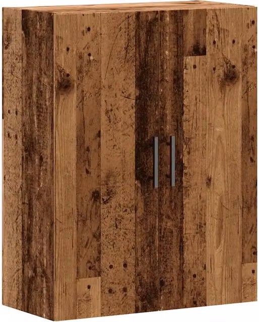 Mobiletto da parete vintage dal design elegante e pratico 69,5 x 34 x 90 cm realizzato in legno composito con finitura effetto legno anticato 02_0051126