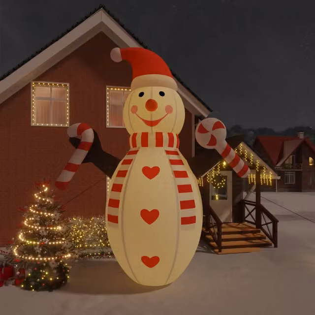 Pupazzo di Neve Natalizio Gonfiabile con LED 630 cm 345285