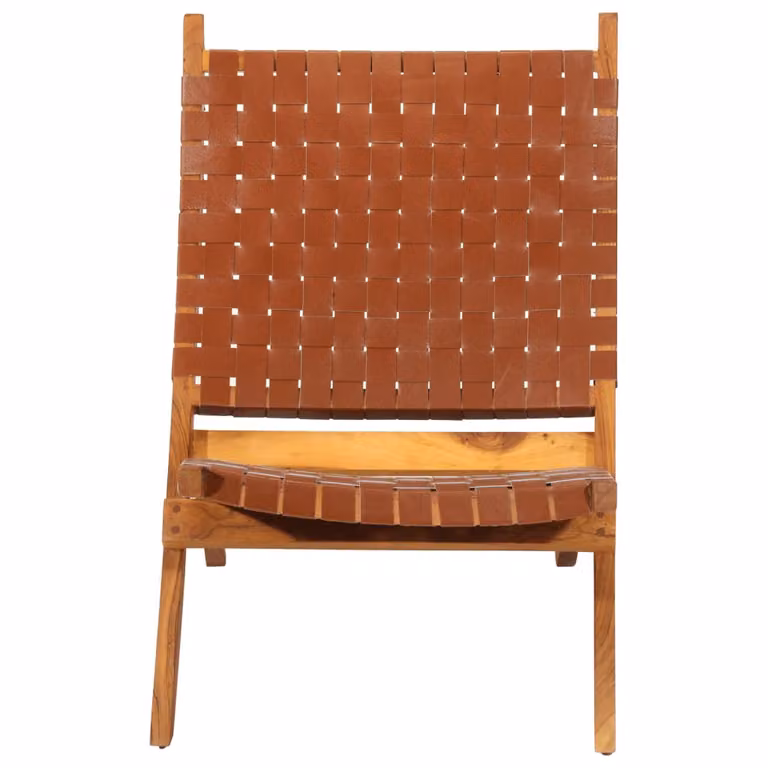 vidaXL Poltrona relax pieghevole marrone in vera pelle