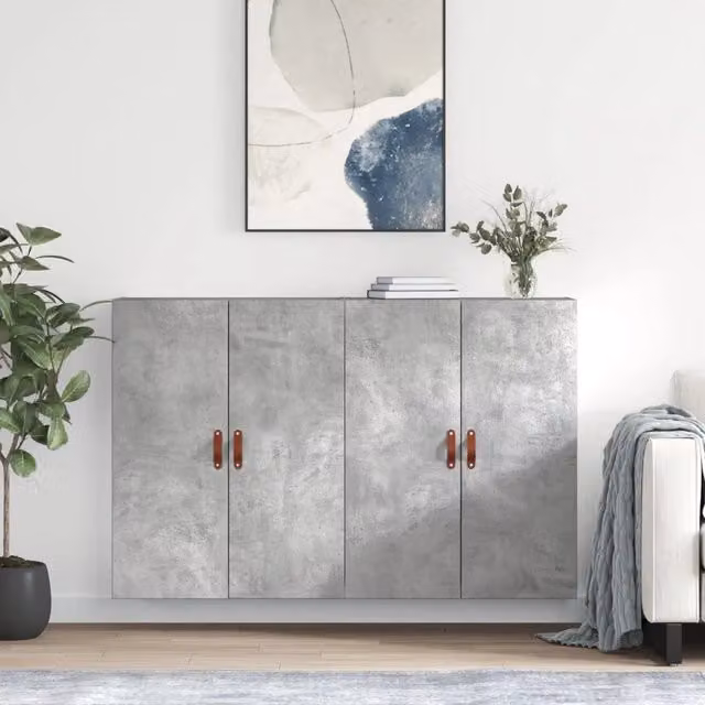 Mobili a Parete 2 pz Grigio Cemento 69,5x34x90 cm 3195599