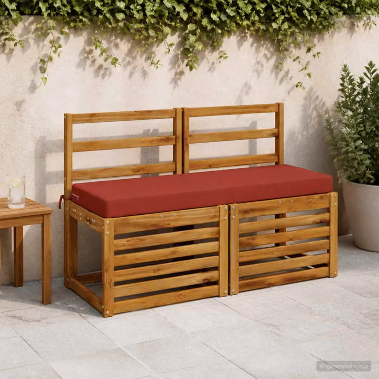Cuscino per panchina vidaXL SOEST rosso in poliestere con rivestimento rimovibile e resistente ai raggi UV