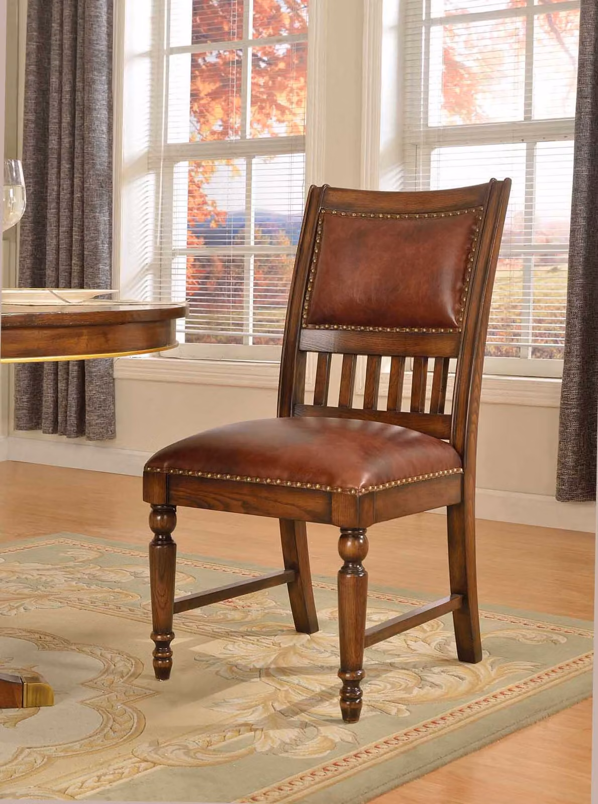 Sessel Stuhl 1x Esszimmer Fernseh Lounge Leder Sitz Modern Polsterstuhl Echtholz