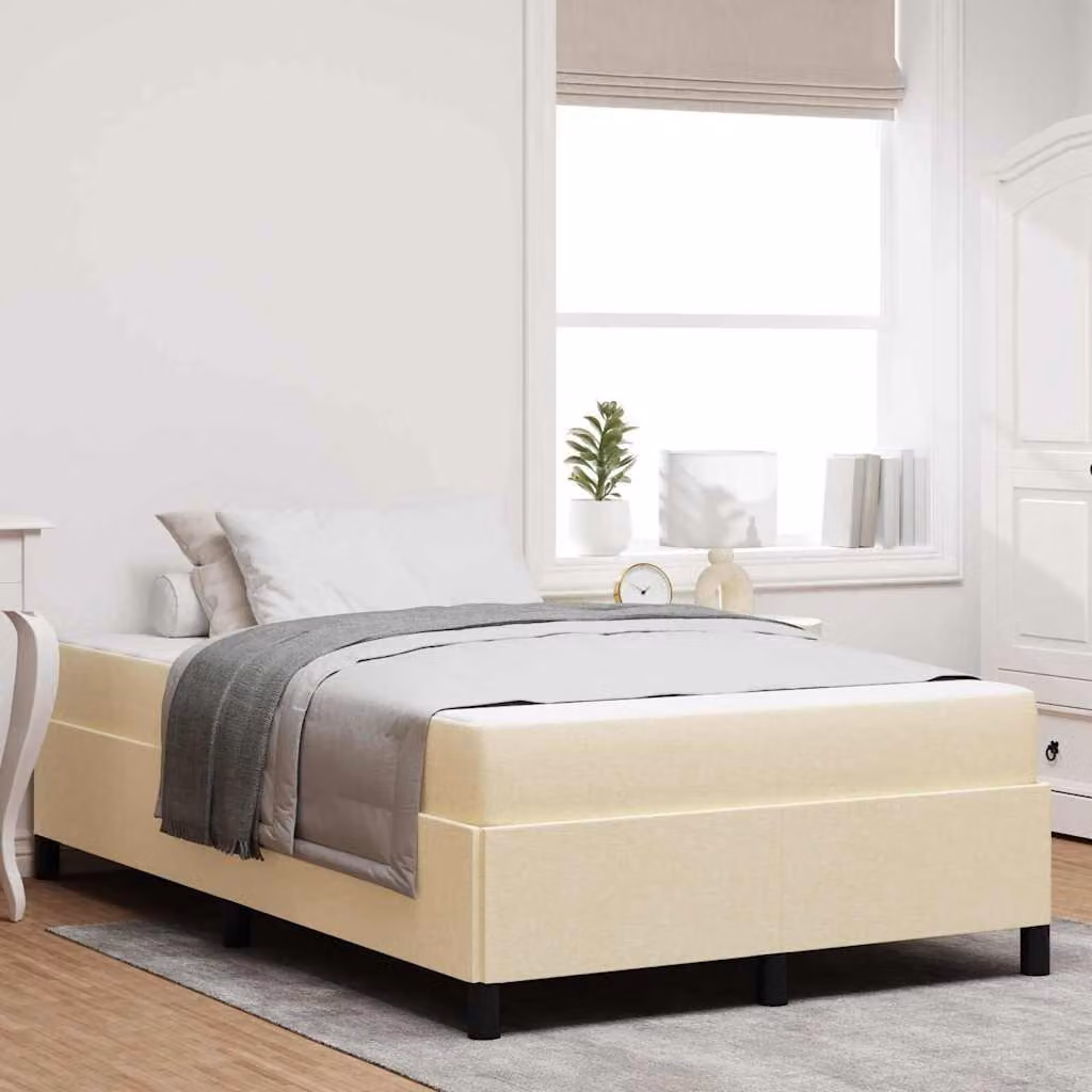 Maison Exclusive - Letto boxspring crema 120 x 190 cm tessuto
