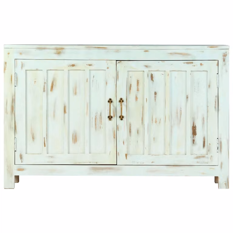 Credenza Azzurra 110x35x70 cm in Legno Massello di Mango