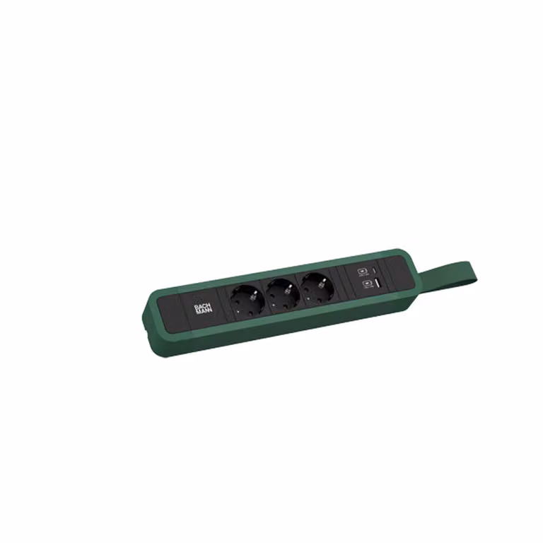 BACHMANN PRIMO 2 3xCEE7/3 1xUSB A/C 22 W con passante da 2 m CEE7/7 RAL6028