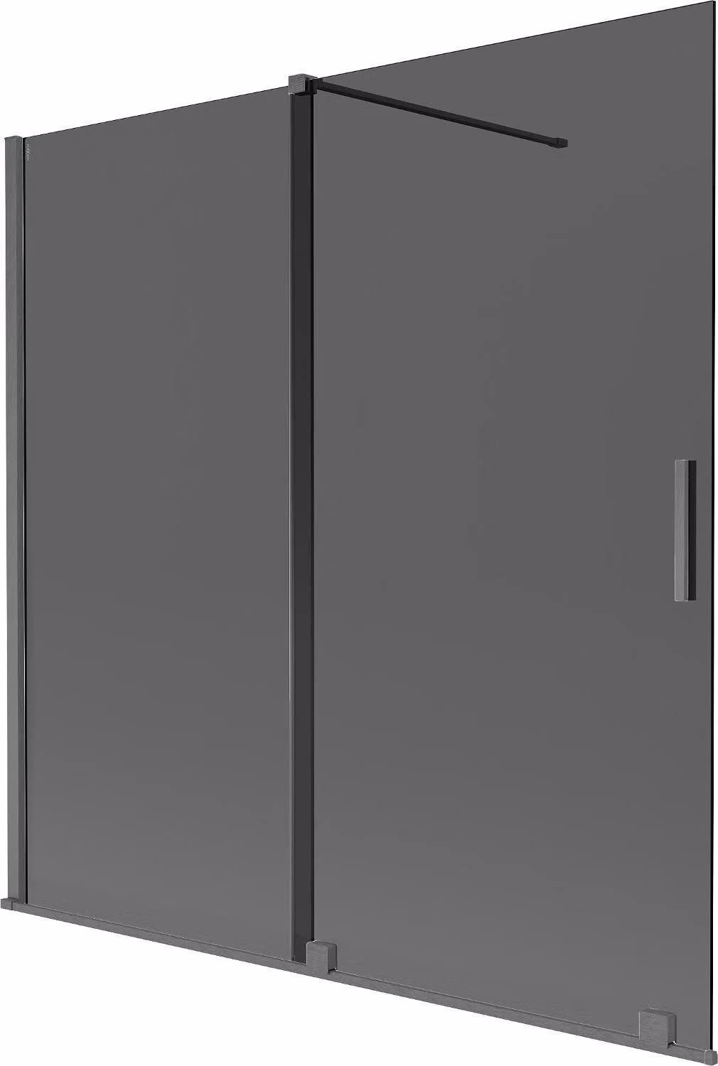 Mexen Velar paratia doccia 2 ante scorrevoli 160 x 150 cm, grafite, grigio canna di fucile spazzolato - 896-160-000-41-66