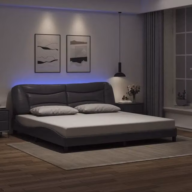 Giroletto con LED e porta USB Hvar vidaXL Grigio L 200 x P 200 cm – 1