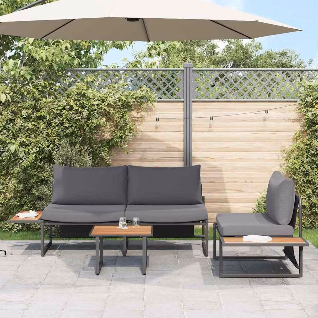 Maison Exclusive - Set da Pranzo per Giardino 3 pcs Antracite Acciaio