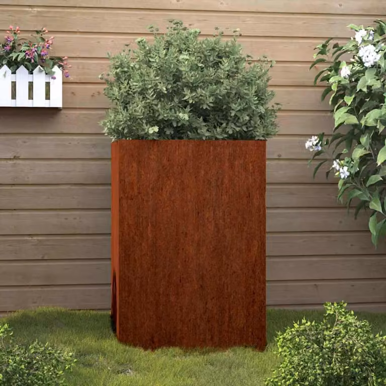 Fioriera da giardino vidaXL in acciaio color marrone L: 42 cm, P: 38 cm, H: 75 cm