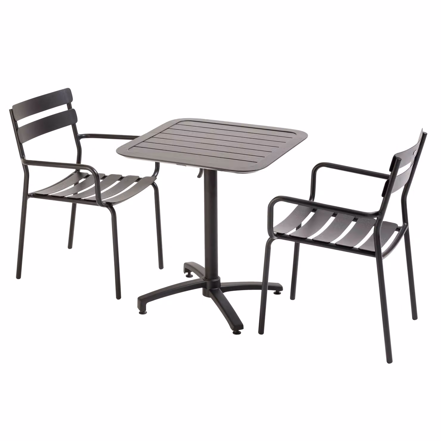 Tavolo reclinabile 70 x 70 cm e 2 sedie nero - Oviala Almada