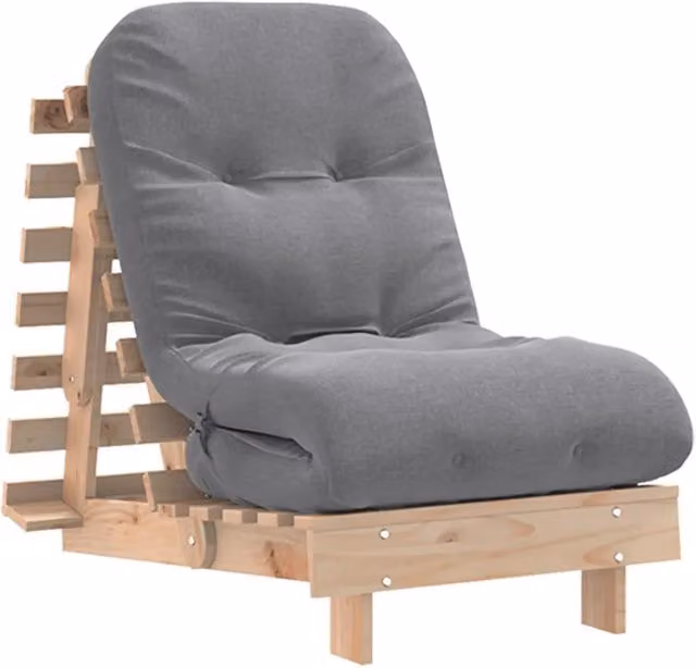 Divano letto | Sof¨¤ letto | Letto singolo Futon con Materasso 60x206x11 Legno Massello Pino