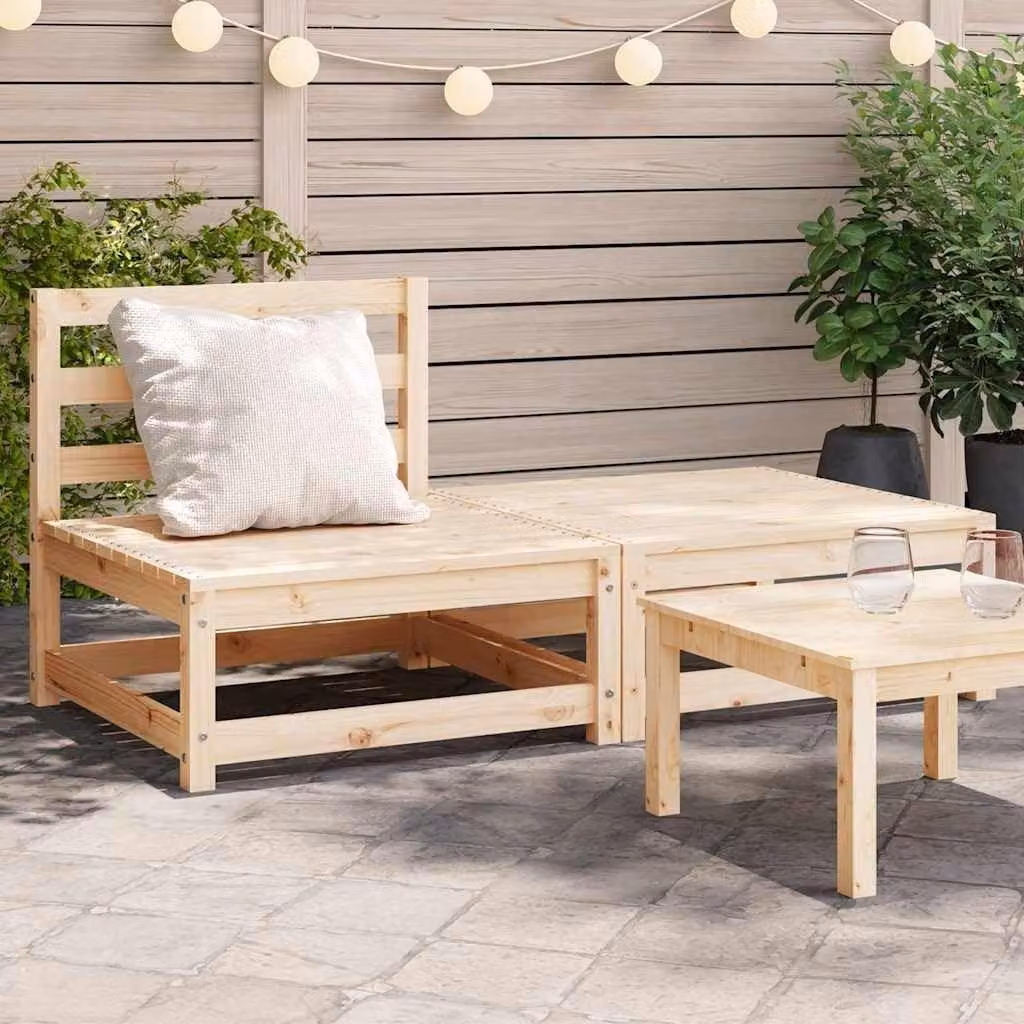 Panca da giardino in legno di pino massello con poggiapiedi