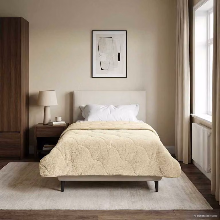 Piumino estivo vidaXL in microfibra traspirante e reversibile, beige, L 140 x P 200 cm