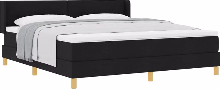 Maison Exclusive - Letto boxspring con testiera, nero, 200 x 180 cm, tessuto
