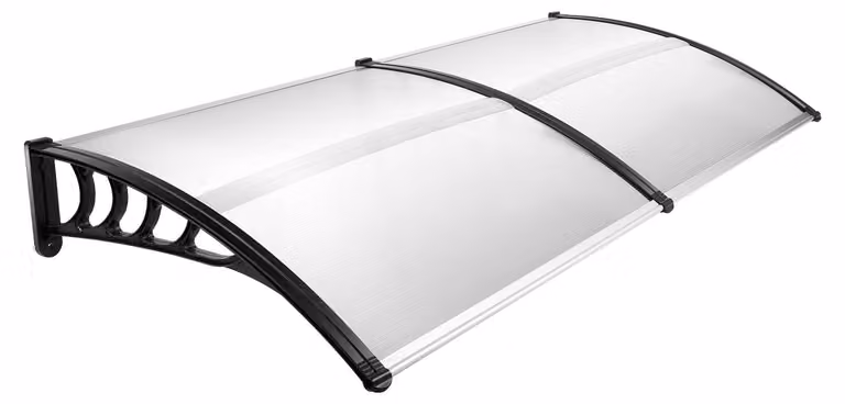 Tettuccio per porta, design resistente alle intemperie, resistente ai raggi UV, trasparente