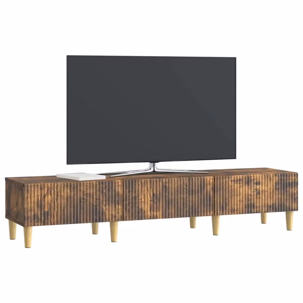 Mobile TV-Credenza Moderno Design In in Rovere Fumo, L: 147 cm, P: 34,5 cm, H: 30 cm – 2