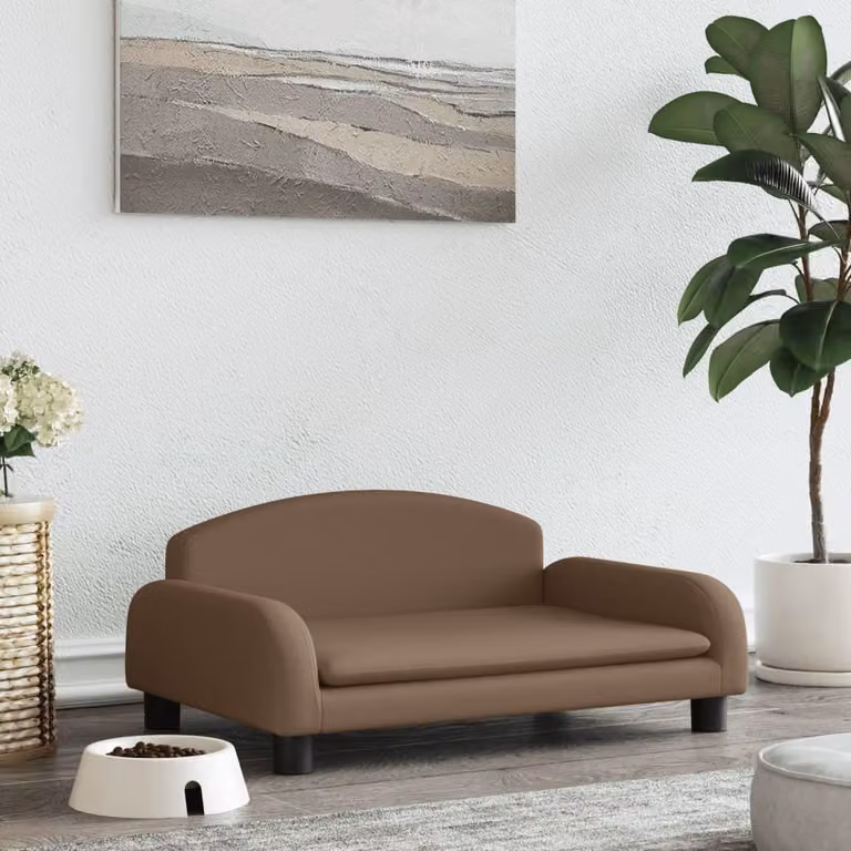 The Living Store Letto per cani marrone 70x45x30 cm in tessuto