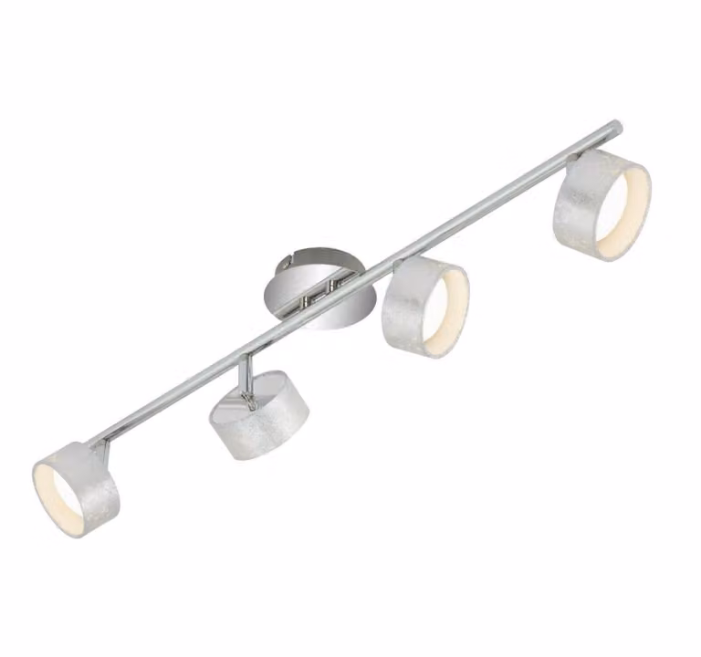 Faretto Briloner lampada da soffitto argento plafoniera LED a 4 luci