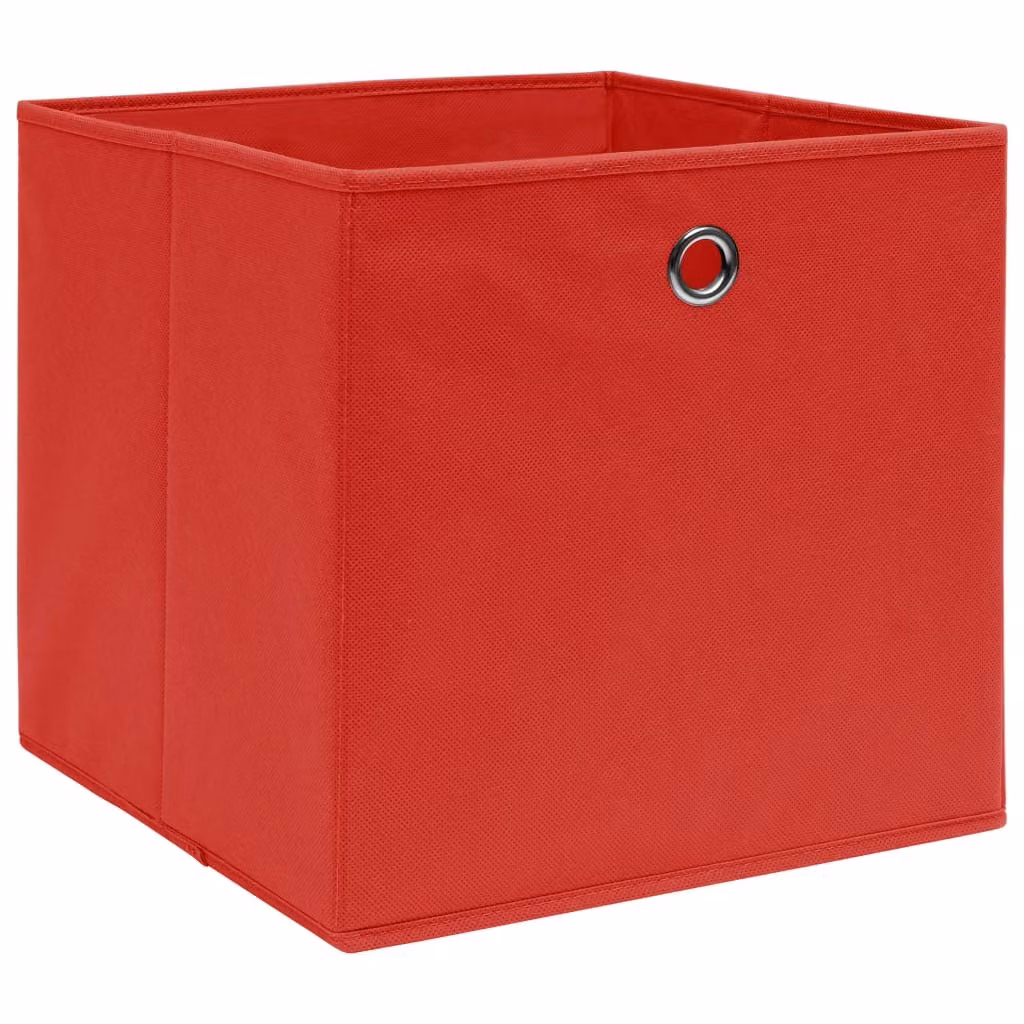 vidaXL Scatole portaoggetti 4 pz. Tessuto non tessuto 28x28x28 cm rosso