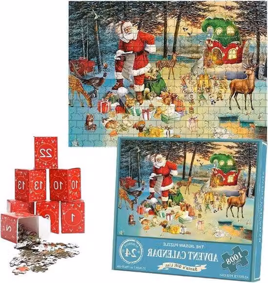 Calendario dell'Avvento con 24 mini-figure – Calendario a tema cartone animato – Giocattolo natalizio – Bambole – Idea regalo – Vacanze e festività