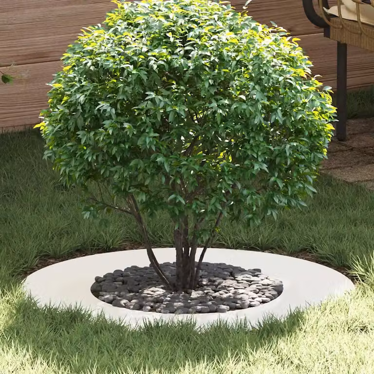 Set di 5 vasi a anello piatto vidaXL in acciaio bianco per giardino ornamentale Ø40/70 cm