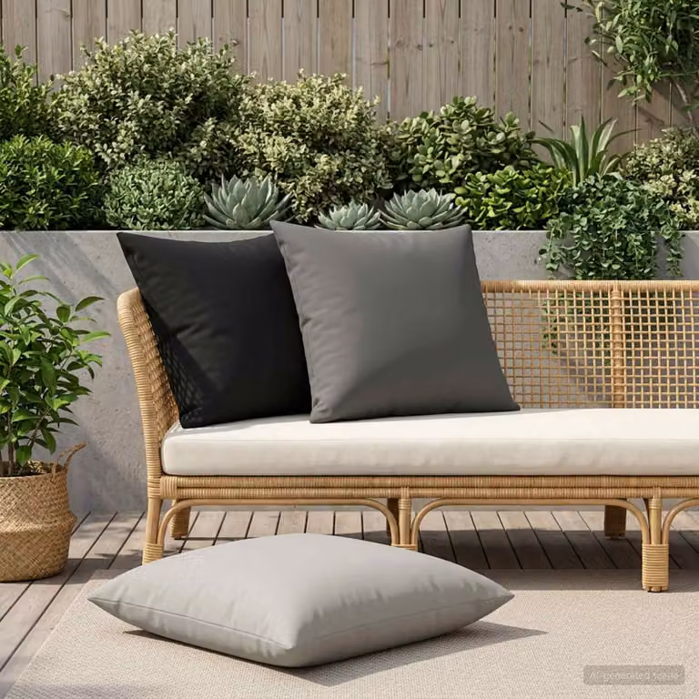 Set di 6 federe vidaXL HEERLEN nere in poliestere, L/P/H: 65 x 65 x 65 cm