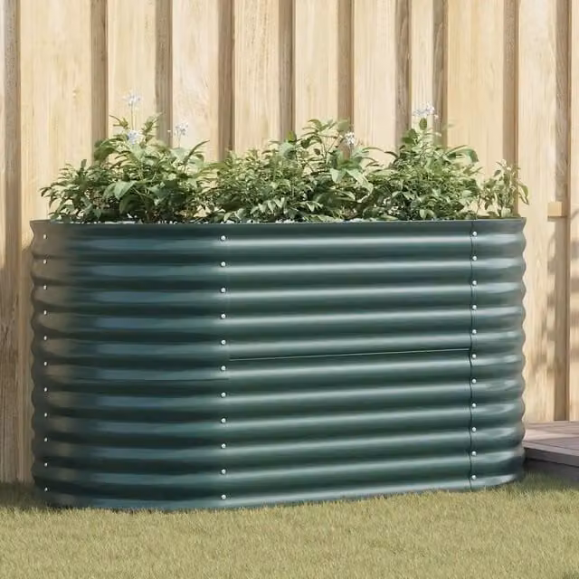 Letto rialzato in acciaio verde per orto e giardino Videx L/P/H: 160 x 80 x 81 cm – 1