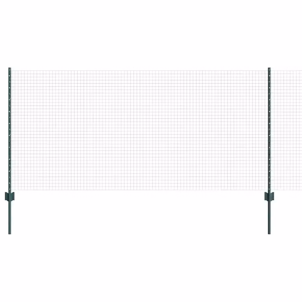 Recinzione in rete saldata con pali vidaXL, colore verde, in acciaio rivestito in PVC, modello a doppia maglia per installazione interrata – 2