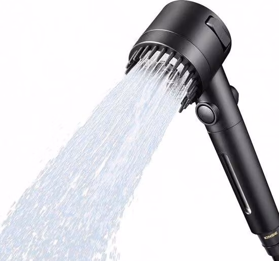 Soffione doccia a risparmio idrico con funzione a pioggia, soffione doccia a risparmio idrico, soffione doccia a risparmio idrico con 3 getti d'acqua, soffione doccia a pioggia, soffione doccia con amplificatore di pressione per acqua dura