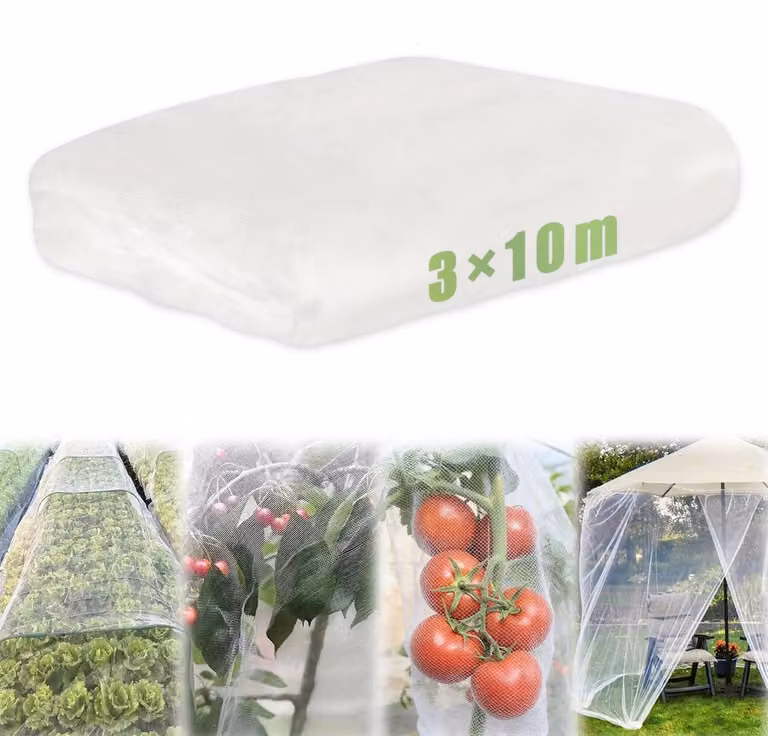 Rete protettiva per uccelli, giardino, 3x10 metri, maglia fine 0,8x1 mm, rete per la protezione delle piante